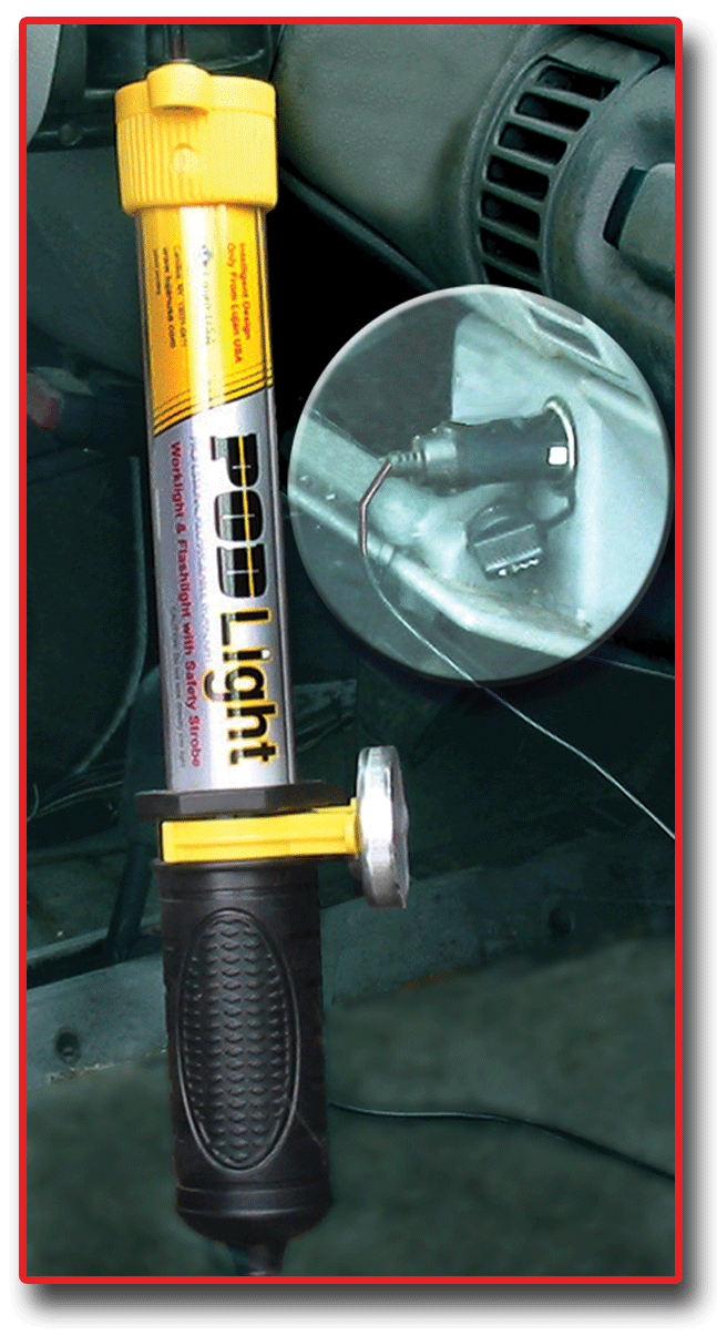 PODLIght plugged in to cigarette lighter